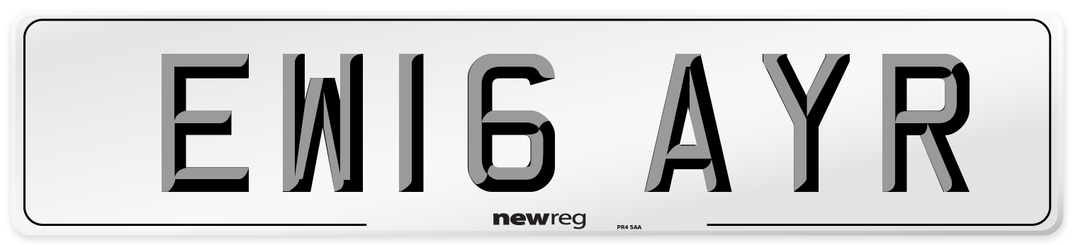 EW16 AYR Number Plate from New Reg